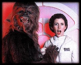 Chewie cops a feel.